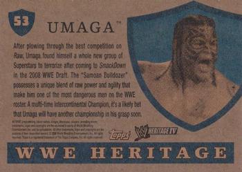 2008 Topps Heritage IV WWE #53 Umaga  Back