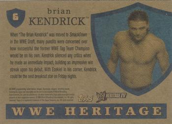 2008 Topps Heritage IV WWE #6 Brian Kendrick  Back