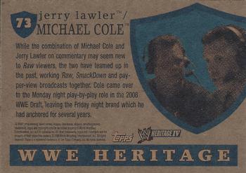 2008 Topps Heritage IV WWE #73 Jerry Lawler / Michael Cole  Back