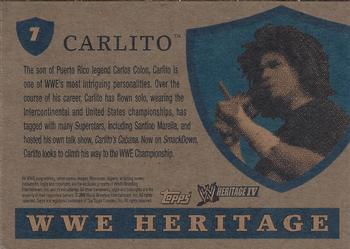 2008 Topps Heritage IV WWE #7 Carlito  Back