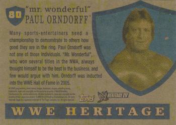 2008 Topps Heritage IV WWE #80 Paul Mr. Wonderful Orndorff Back