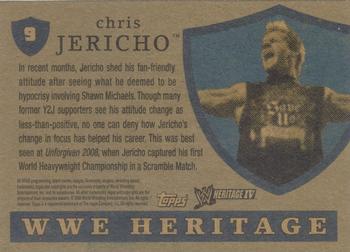 2008 Topps Heritage IV WWE #9 Chris Jericho  Back
