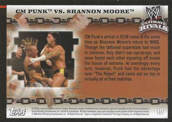 2008 Topps WWE Ultimate Rivals #10 CM Punk vs. Shannon Moore  Back