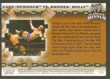 2008 Topps WWE Ultimate Rivals #29 Lance Cade / Trevor Murdoch vs. Cody Rhodes / Hardcore Holly  Back