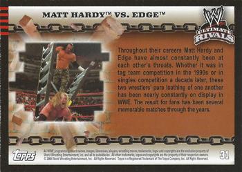 2008 Topps WWE Ultimate Rivals #31 Matt Hardy vs. Edge  Back