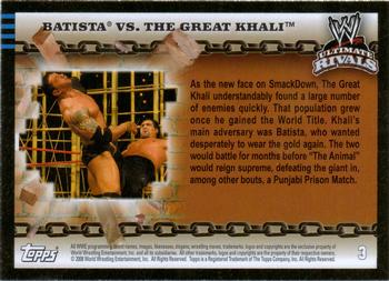 2008 Topps WWE Ultimate Rivals #3 Batista vs. The Great Khali  Back