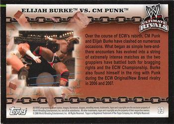 2008 Topps WWE Ultimate Rivals #13 Elijah Burke vs. CM Punk  Back