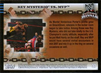 2008 Topps WWE Ultimate Rivals #37 Rey Mysterio vs. MVP  Back