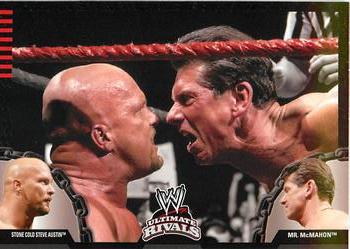 2008 Topps WWE Ultimate Rivals #42 Stone Cold Steve Austin vs. Mr. McMahon Front