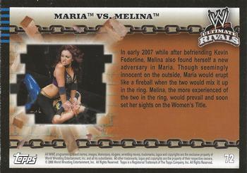 2008 Topps WWE Ultimate Rivals #72 Maria vs. Melina  Back