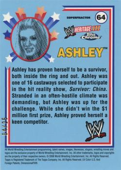 2008 Topps Chrome Heritage III WWE - Super-Fractors #64 Ashley  Back