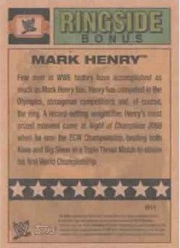 2008 Topps Heritage IV WWE - Ringside Superstars #R11 Mark Henry  Back