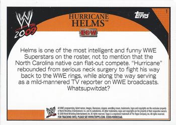2009 Topps WWE #1 Hurricane Helms  Back