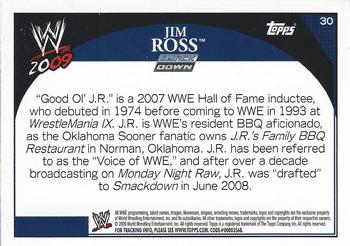 2009 Topps WWE #30 Jim Ross  Back