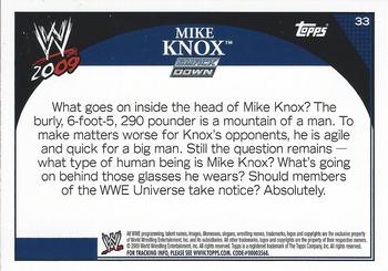 2009 Topps WWE #33 Mike Knox  Back