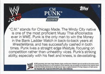 2009 Topps WWE #3 CM Punk  Back