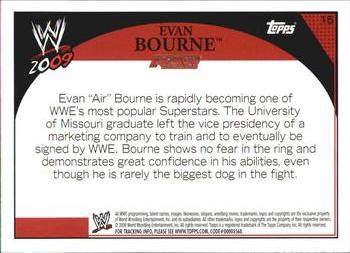 2009 Topps WWE #15 Evan Bourne  Back