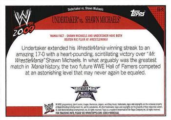 2009 Topps WWE #84 Undertaker / Shawn Michaels  Back