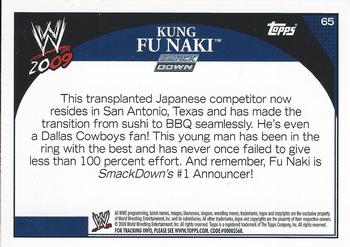 2009 Topps WWE #65 Kung Fu Naki  Back
