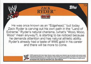 2009 Topps WWE #73 Zack Ryder  Back