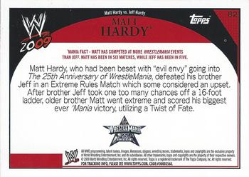 2009 Topps WWE #82 Matt Hardy  Back