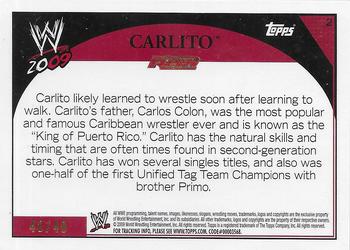2009 Topps WWE - Black #2 Carlito  Back