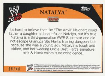 2009 Topps WWE - Black #8 Natalya  Back