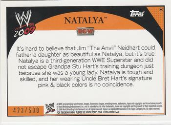 2009 Topps WWE - Gold #8 Natalya  Back