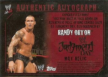 2009 Topps WWE - Judgement Day Mat Relic Autographs #NNO Randy Orton  Back