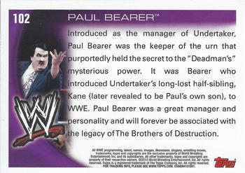 2010 Topps WWE #102 Paul Bearer  Back