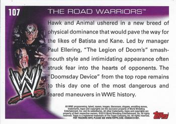 2010 Topps WWE #107 The Road Warriors  Back