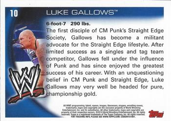 2010 Topps WWE #10 Luke Gallows  Back