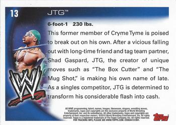 2010 Topps WWE #13 JTG  Back