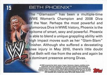 2010 Topps WWE #15 Beth Phoenix  Back