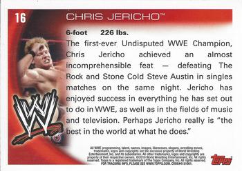 2010 Topps WWE #16 Chris Jericho  Back