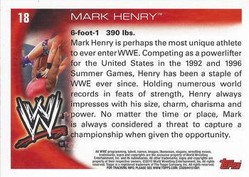 2010 Topps WWE #18 Mark Henry  Back
