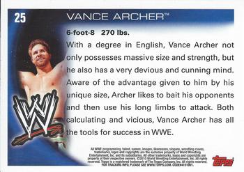 2010 Topps WWE #25 Vance Archer  Back