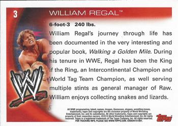 2010 Topps WWE #3 William Regal  Back