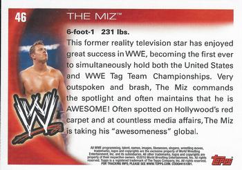 2010 Topps WWE #46 The Miz  Back