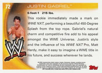 2010 Topps WWE #72 Justin Gabriel  Back