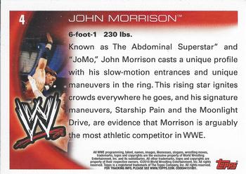 2010 Topps WWE #4 John Morrison  Back
