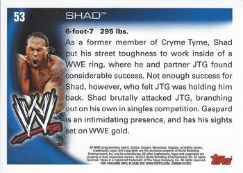 2010 Topps WWE #53 Shad  Back
