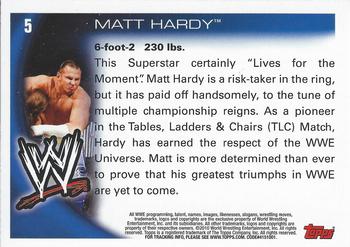 2010 Topps WWE #5 Matt Hardy  Back