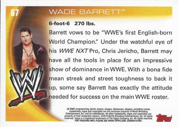 2010 Topps WWE #67 Wade Barrett  Back