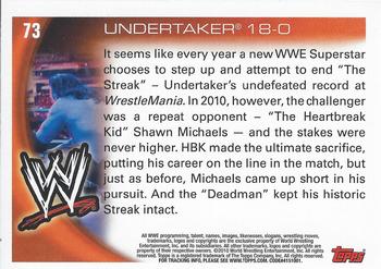 2010 Topps WWE #73 Undertaker 18-0  Back