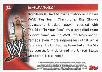 2010 Topps WWE #74 ShowMiz  Back