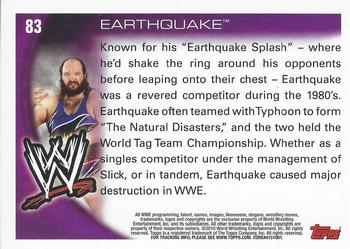 2010 Topps WWE #83 Earthquake  Back