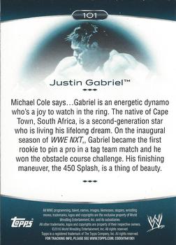 2010 Topps Platinum WWE #101 Justin Gabriel  Back