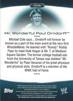 2010 Topps Platinum WWE #105 Paul Mr. Wonderful Orndorff Back