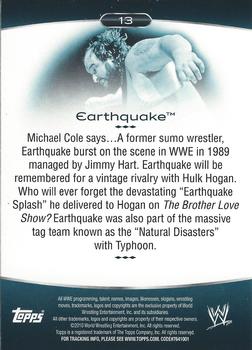 2010 Topps Platinum WWE #13 Earthquake  Back